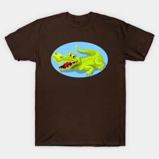 Cartoon Crocodile Vector Design T-Shirt